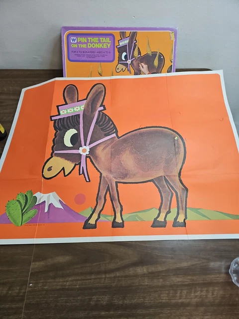 PIN THE TAIL on the Donkey Game Vintage 1967 Whitman Kids Party Game