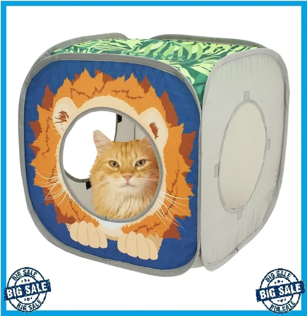 Kitty City Safari Play Cubee, Cat Cube, Play Kennel, Cat Bed, Jungle Cat House