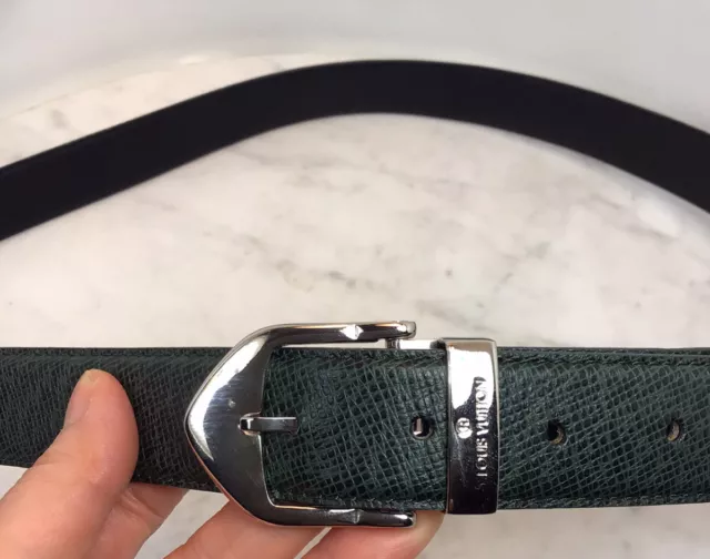 Louis Vuitton Legend M9892 Black Epi Leather Mens Dress Belt 35mm 100cm
