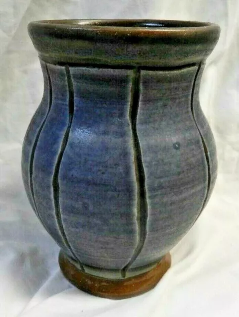 Studio Pottery Urn Vase Diane Rosenmiller Porcelain Clay Blue Alfred University