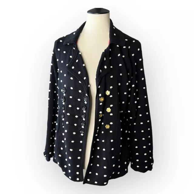 Marc by Marc Jacobs Double Breasted Sweater Jacket Merino Wool Dot Cardigan L