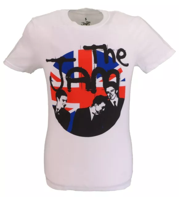 Camiseta para hombre White Union Jack con logotipo oficial de The Jam