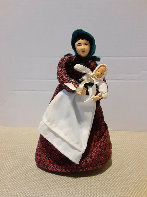 Antique Vintage Bisque? Porcelain? & Cloth Dollhouse Doll ~Beautiful #6