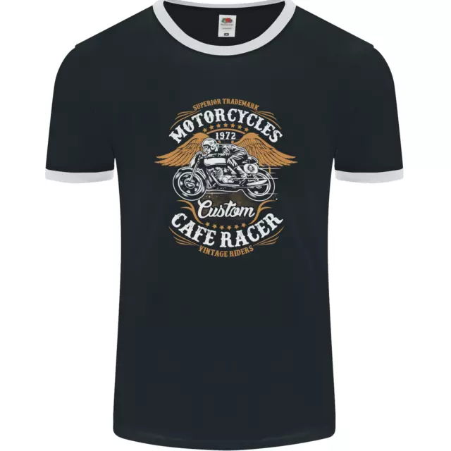 Biker Custom Cafe Racer Motorcycle Mens Ringer T-Shirt FotL