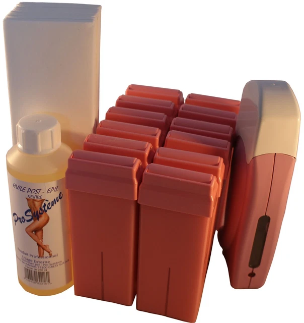 Kit Epilation A La Cire 12 Roll-On De 100 Ml + 1 Huile De 250 Ml + 250 Bandes