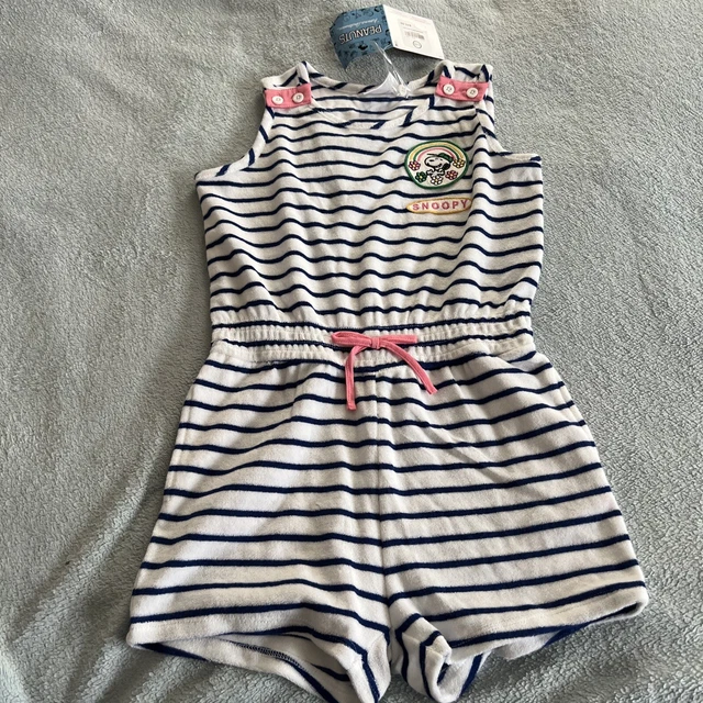 hanna andersson 120 Striped Romper NWT