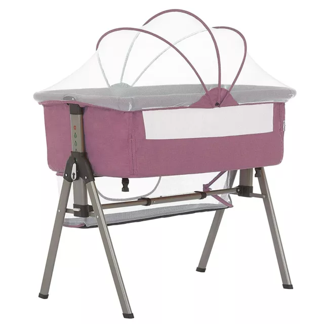 Dream On Me Lotus Bassinet and Bedside Sleeper in Berry Pink
