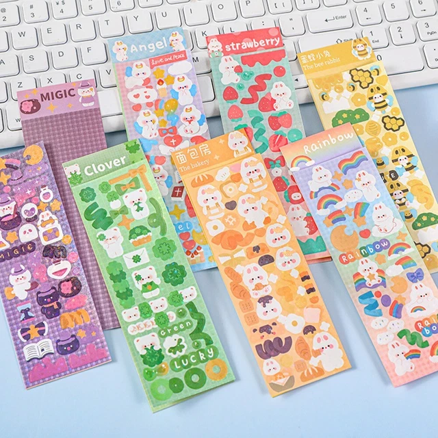 Pegatinas artesanales planificador tarjeta álbum de recortes papelería decoración 14,6x5 cm diario
