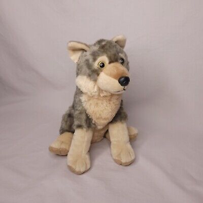 WILD REPUBLIC SITTING Gray Timber Wolf 11” Plush Toy Stuffed Animal £17 ...