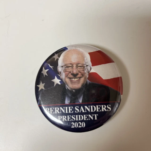 Bernie Sanders For President 2020 Flag Portrait 2.25 Inch Pinback Button Pin