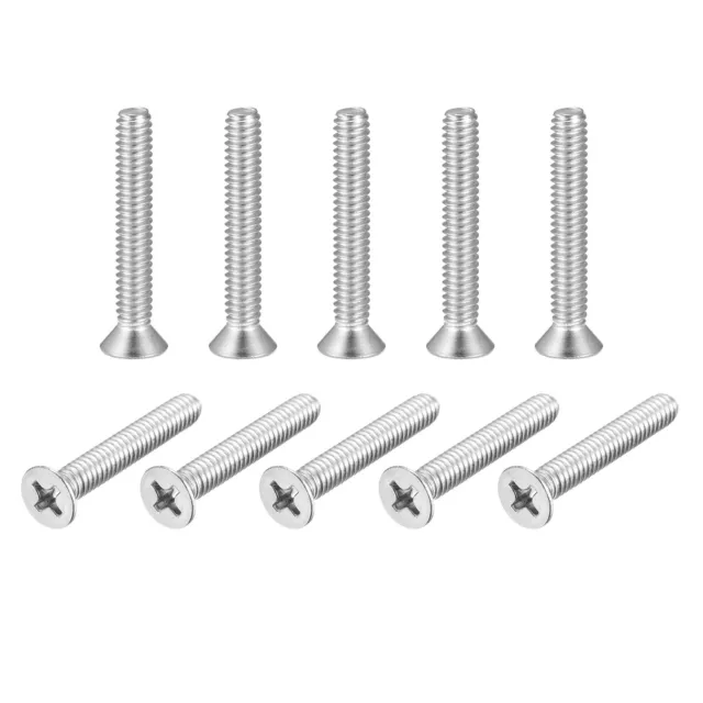 1/4-20x1-5/8" Plat Tête Machine Vis Cruciforme 304 Inox Acier Boulons 10pcs