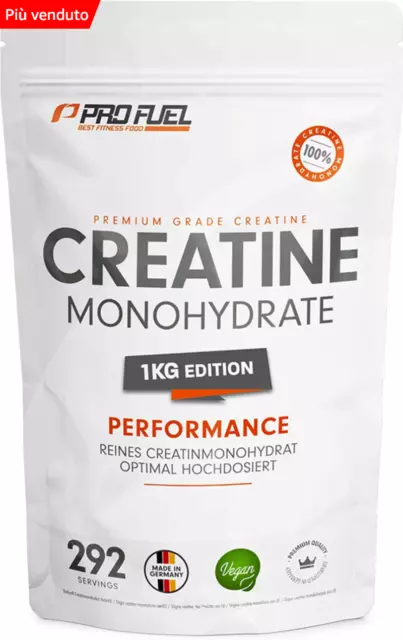 Creatina Monoidrata Polvere 1Kg / 1000G Creatina Monoidrato Micronizzata Ad Alto