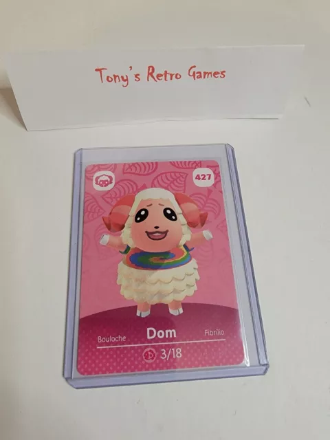 !SUPER SALE! DOM # 427 Animal Crossing NINTENDO Amiibo Card SERIES 5 MINT!!!!