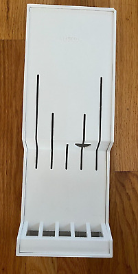 Bandeja de almacenamiento de pared/cajón con soporte para cuchillos Cutco de colección #1742 5 ranuras blanca