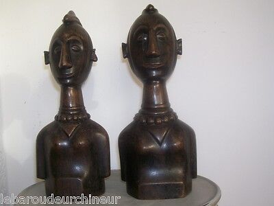 Pair Of Statuettes Art Primitive First Tribale African Art