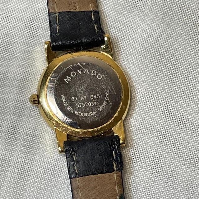 Vintage Movado 87.A1.845  Quartz Wristwatch Black Museum Dial Two Tone Ladies 3