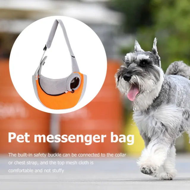 Bolsa de poliéster para gatos bolsa de transporte para perros productos para exteriores para mascotas (gris naranja)