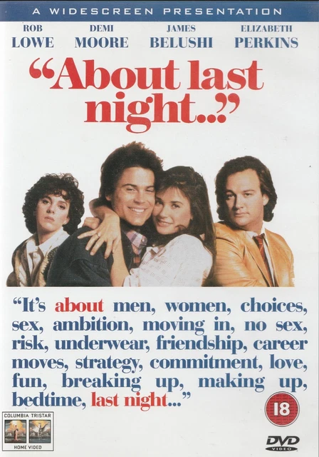 &ABOUT LAST NIGHT...& DVD 1986 Rob Lowe/Demi Moore/James Belushi £7.50 ...