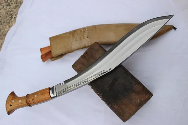 15" 3 Fullers Full Tang Kukri,Hand Forged Farmer Blade, Nepal Khukuri Knife-NHZ 3