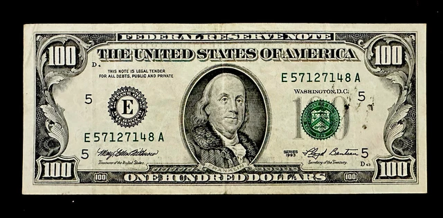 1993 $100 Dollar Richmond Federal Reserve Green Seal Small Face Note