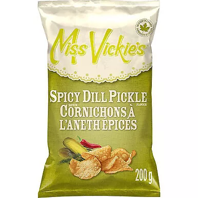 Miss Vickie's Spicy Dill Pickle Kettle Cooked Potato Chips, 200g/7 oz., {Impo...