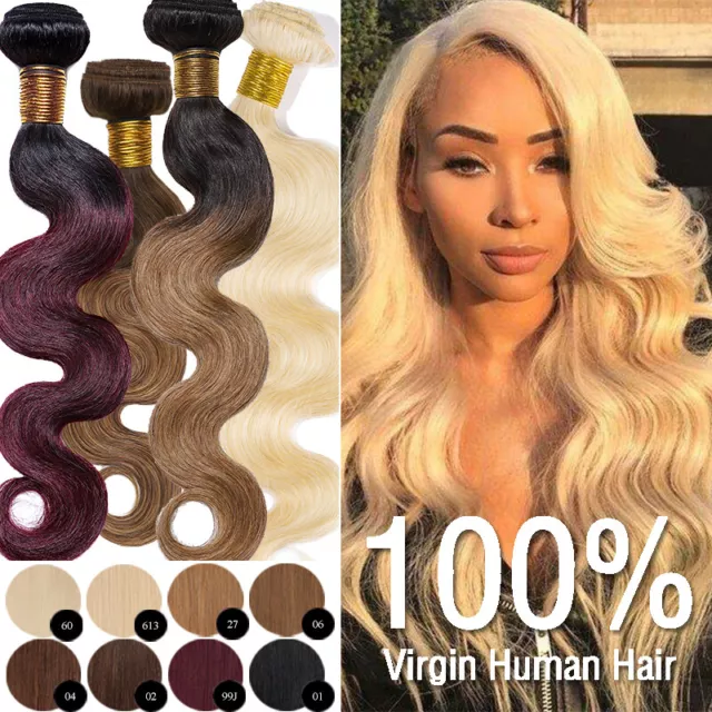 Body Wave Brazilian Virgin Human Hair Extensions Bundles Weave Weft 100G THICK