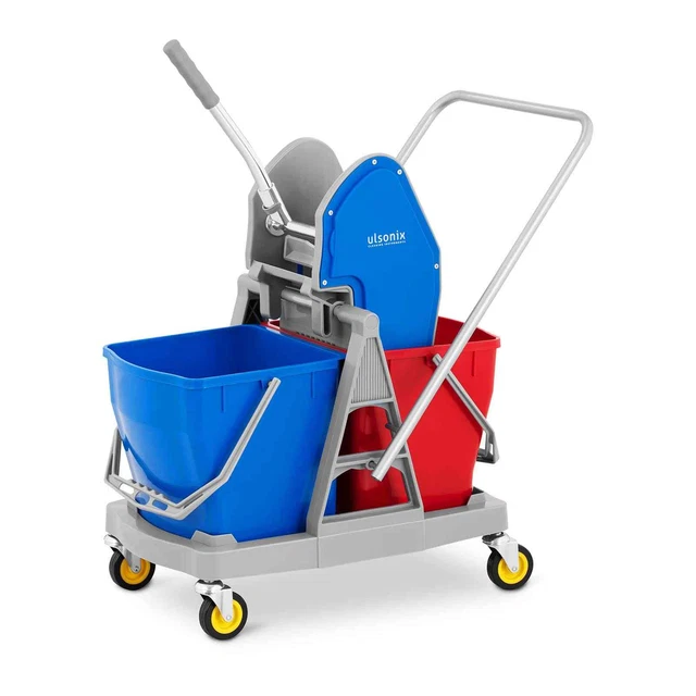 Carrello Pulizie Professionale Con Secchio Lavapavimenti Doppio Strizzatore 40 L
