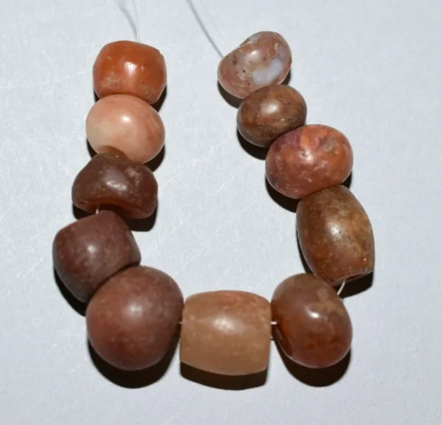 Set Of Excavated Ancient Carnelian & Agate Stone Beads From Mali, African Trade