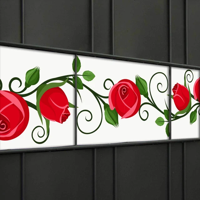 Florale Sichtschutz Streifen Bedruckte Zaunstreifen Zaunblenden Bordüre - Rosen