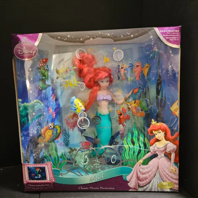 Disney The Little Mermaid Ariel Classic Movie Memories Porcelain Doll Brass Key