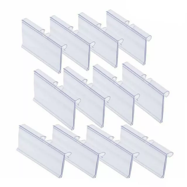 20 Pc Clear Plastic Wire Shelfving Label Holder With Sleeve Display Holder