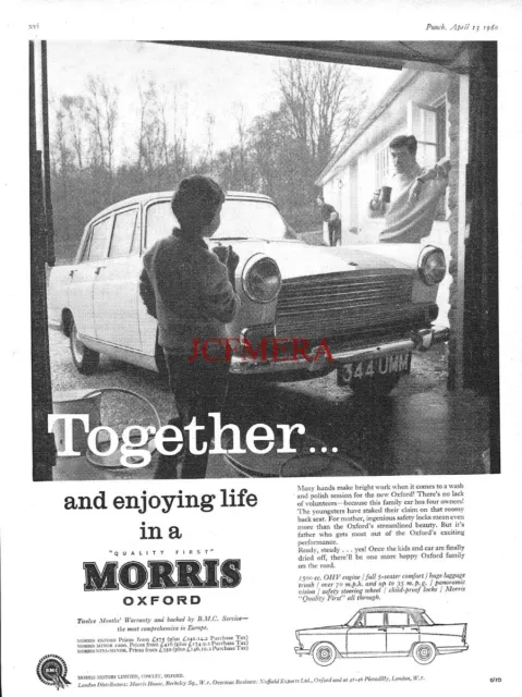 MORRIS 'Oxford' Motor Cars ADVERT #2 Original Vintage 1960 Print Ad 692/48