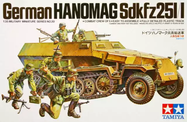 TAMIYA 35020 1:35 German Hanomag Sd.Kfz. 251/1 Plastic Model Kit