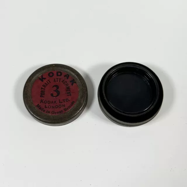 Vintage Kodak Portrait Attachment Lens No. 3 in Original Metal Tin 2