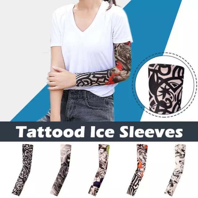 Anti-Sunshine Fake Tattoo Full Arm Sleeve For Men Women M2C5