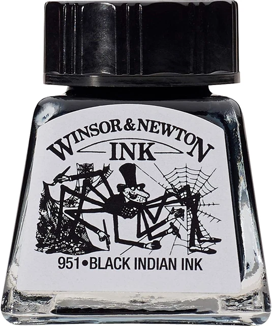 Winsor & Newton 1005030 Zeichentinte 14ml schwarz indisch