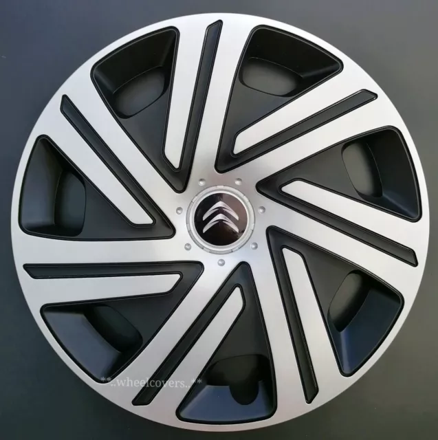 Set of 4x15" Wheel Trims for Citroen C3, Berlingo, Nemo