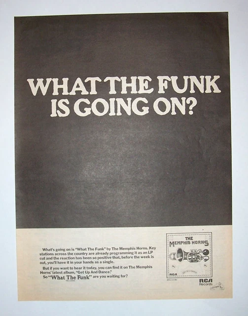 THE MEMPHIS HORNS Get Up & Dance 1977 Short Print Poster Type Ad, Promo
