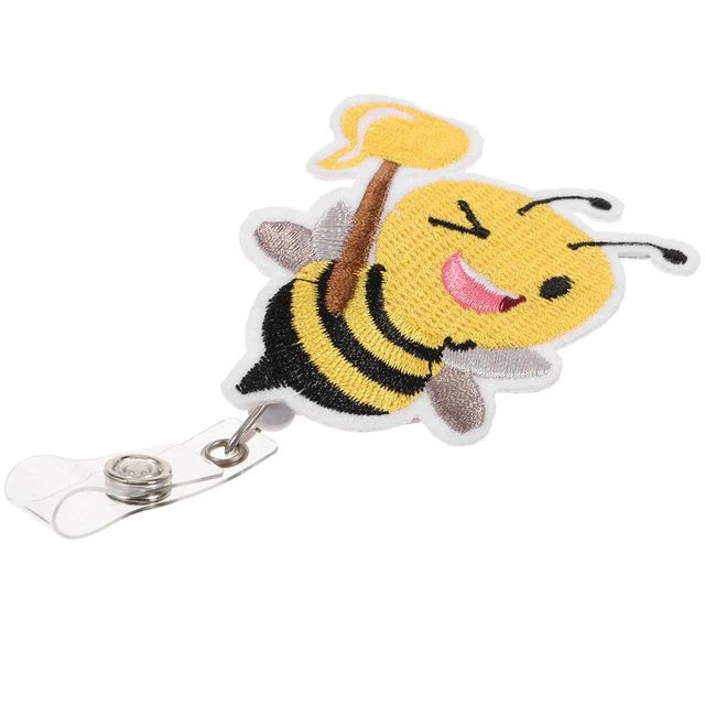 Bienenmuster-Abzeichenclip, Namenskartenhalter, tragbare Kartenschnalle,