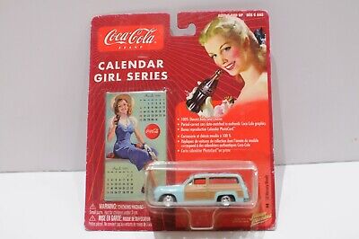 Johnny Lighting Coca Cola Calendar Girl Series Die Cast 1950 Mercury Woodie #4 N
