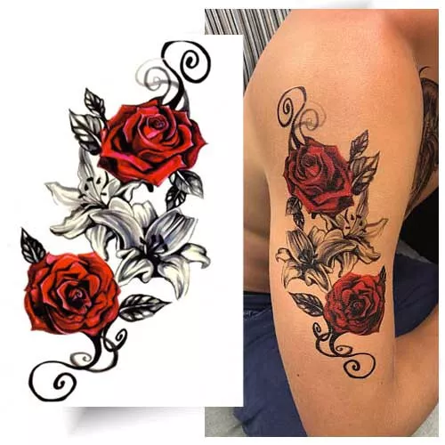 ►TATOUAGE TEMPORAIRE FLEUR DE LYS - Tattoo éphémère bras / Provisoire ◄