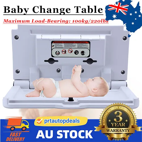 Commercial Wall Mounted Baby Changing Table Baby Change Station W/Safety Strap