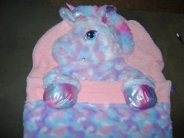 Unicorn Slumber Sleeping Bag  Purple  With Slippers & Paint Your own Unicorn Lot