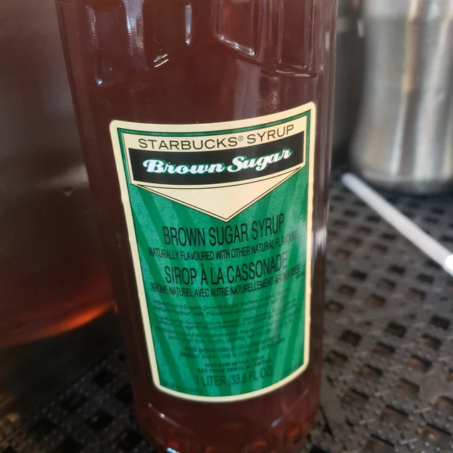 STARBUCKS BROWN SUGAR Syrup. 1 Liter sealed bottle +Recipe card incuded