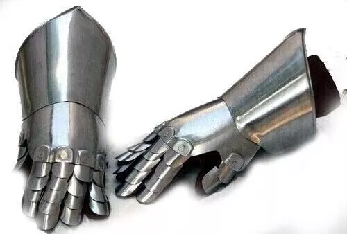 Medieval Gauntlets Pair Metal Plate Iron Steel Gloves Knight Armor Gloves//