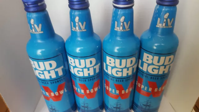 Bud Light Tampa Bay Super Bowl  Lv  Aluminum Bottle 16Oz .Top Open .Empty (4)