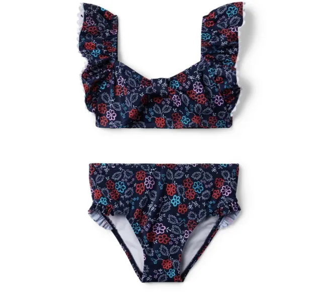 Janie And Jack Swimsuit Floral Ruffle