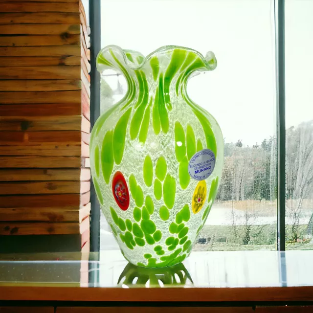 MURANO Vetro Eseguito Hand Blown Glass Vase (13cm)