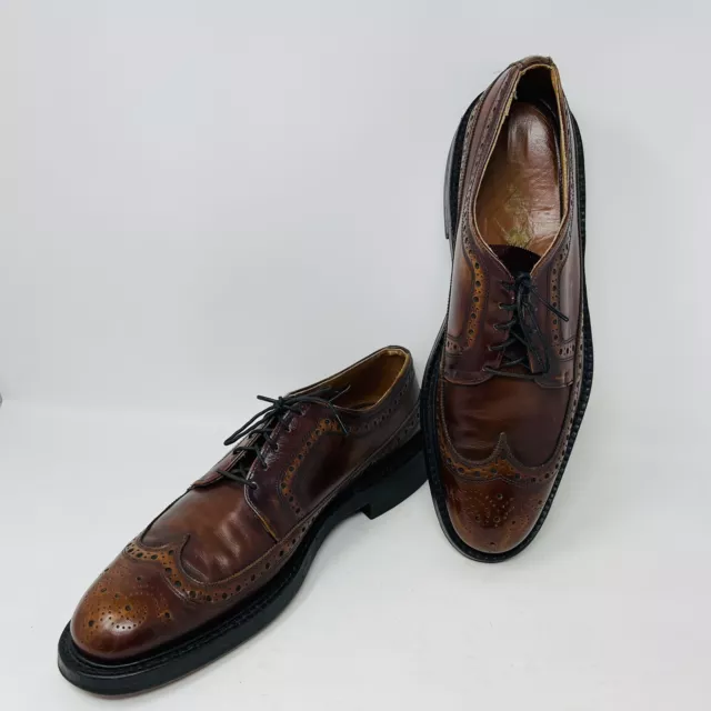 Florsheim Imperial Mens Dress Shoe Brown Leather Wing Tip Brogue Size 10.5 A