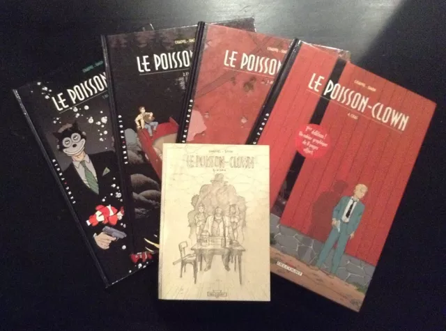 Lot BD "Le Poisson-Clown T01 à T04" Chauvel & Simon + carnet (série complète)